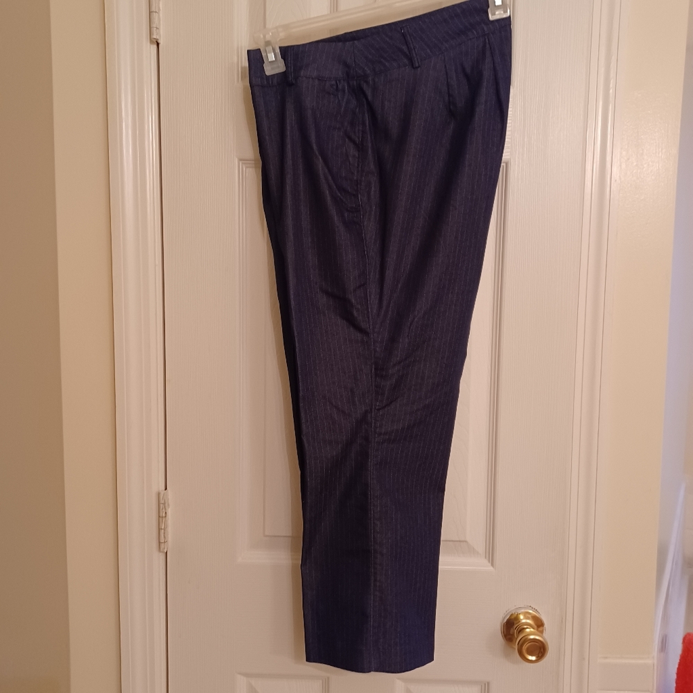 Lane Bryant Navy Pinstripe Dress Pants